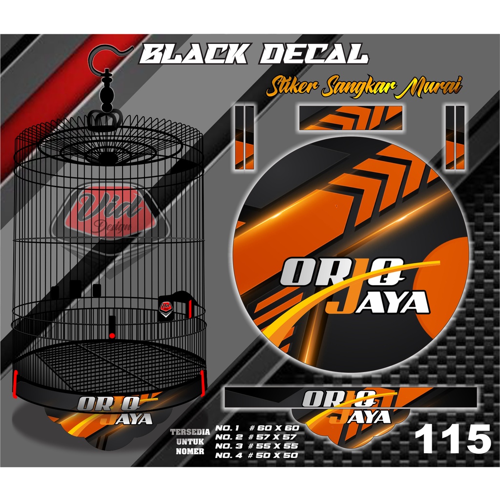 Decal Stiker Kandang Burung Murai Tebok Bulat Oriq Jaya No 1 2 3 4