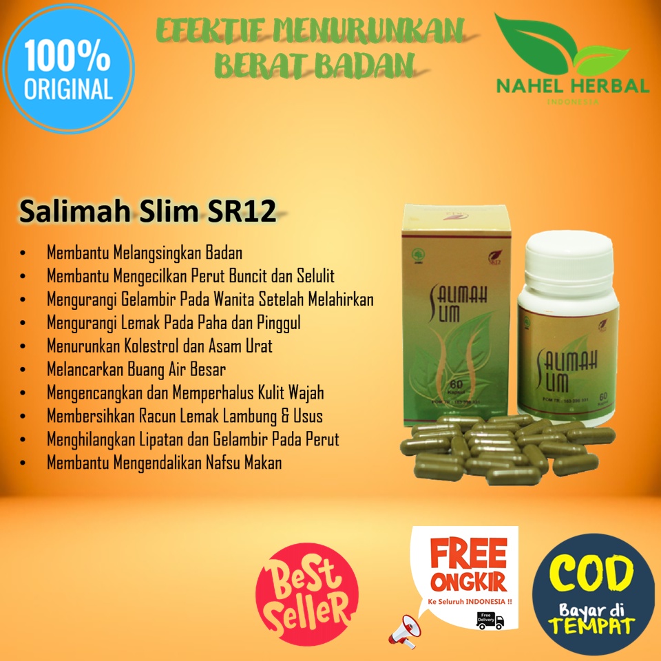 paket pelakor kapsul salimah slim sr12 original 100% bpom - obat diet pelangsing herbal pembakar lem