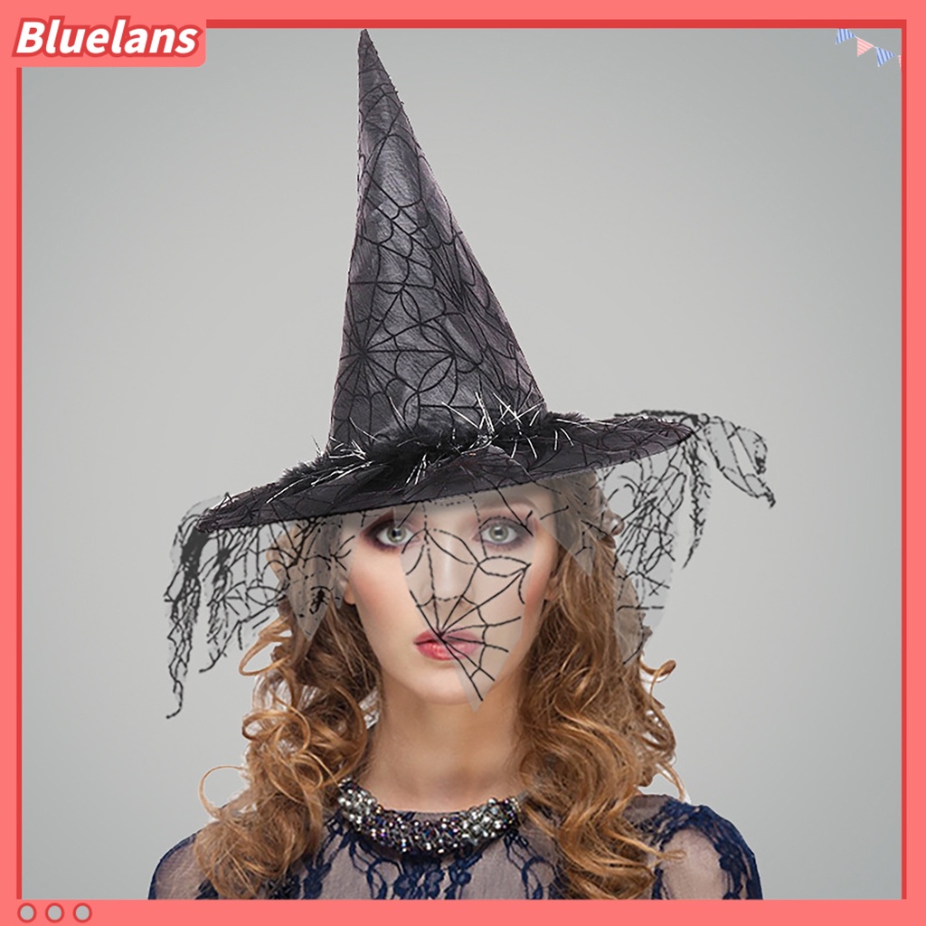 Topi Model Jaring Laba-Laba Aksen Rumbai Untuk Cosplay Halloween