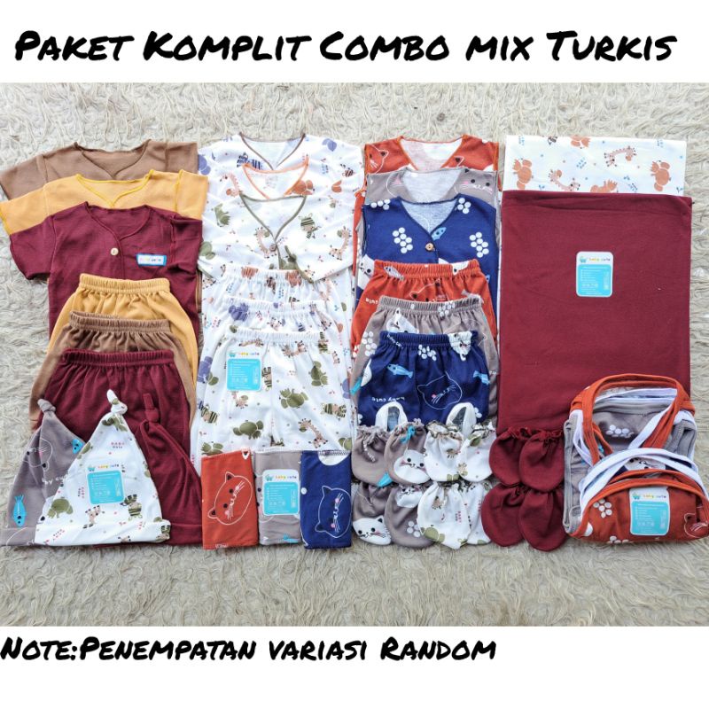 35pcs Paket Komplit Combo korean dan Turkis baju bayi baru lahir, 3-6 dan 6-12 bulan celana singlet sarung tangan topi SNI Sale 9.9