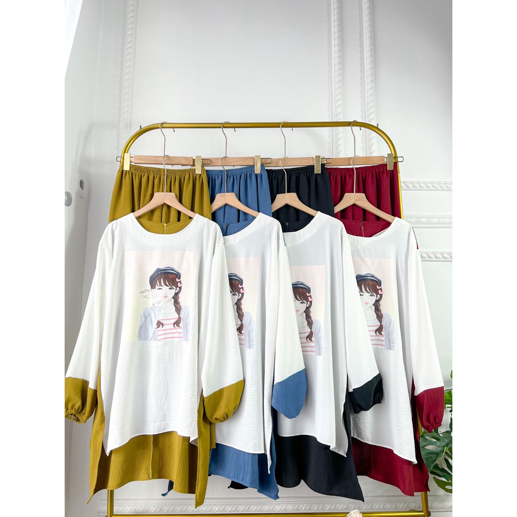 KOLEKSIO SETELAN ONESET WANITA PREMIUM AIRFLOW CRINCKLE DEODORA PREMIUM RAYON