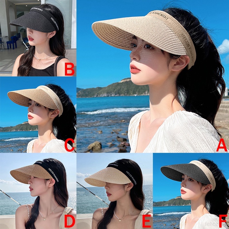 Topi Pantai Pelindung UV Model Tepi Lebar Untuk Wanita