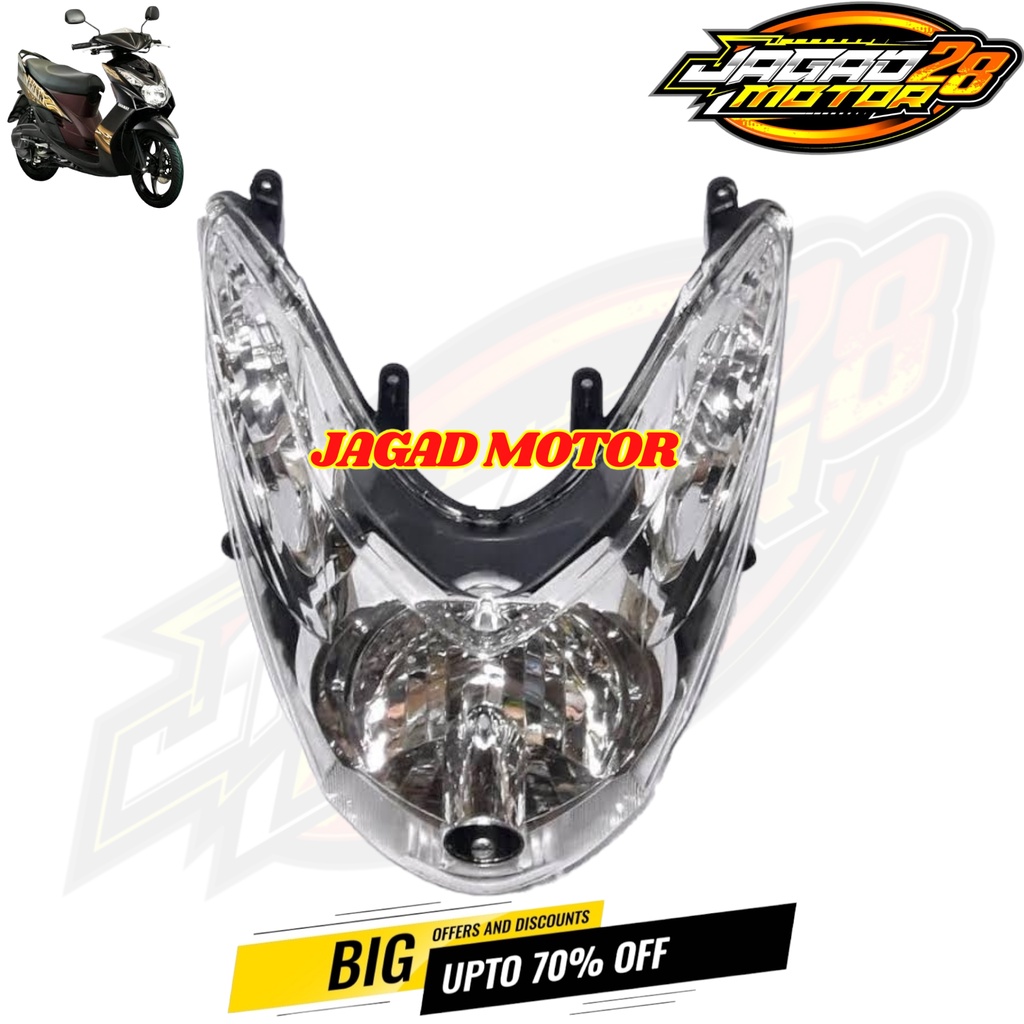 Lampu Depan Mio Soul Karbu Tahun 2007 2008 2009 2010 2011 2012 / Reflektor Lampu Depan Mio Soul Karbu Tahun 2007-2012 / Mika Lampu Depan Set Reflektor Mio Soul Karbu 2007 2008 2009 2010 2011 2012