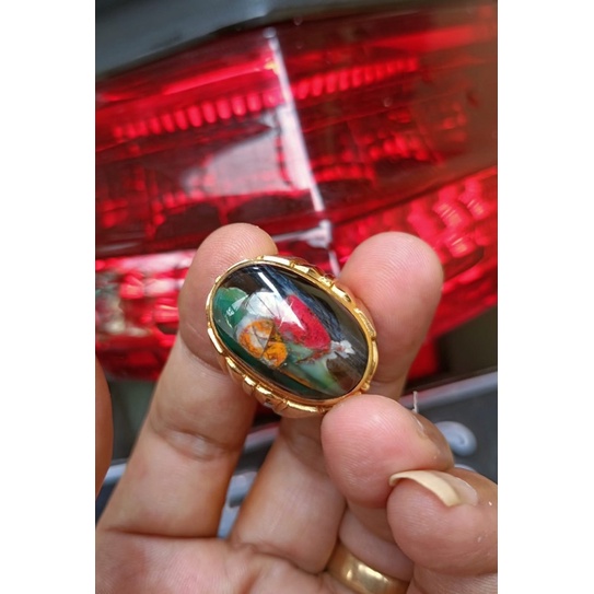 batu akik pancawarna garut merah cabe..