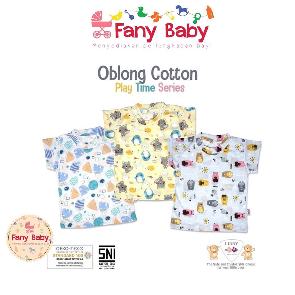 LIBBY 3PCS OBLONG  RIB COTTON MOTIF PLAY TIME SERIES (3PCS)