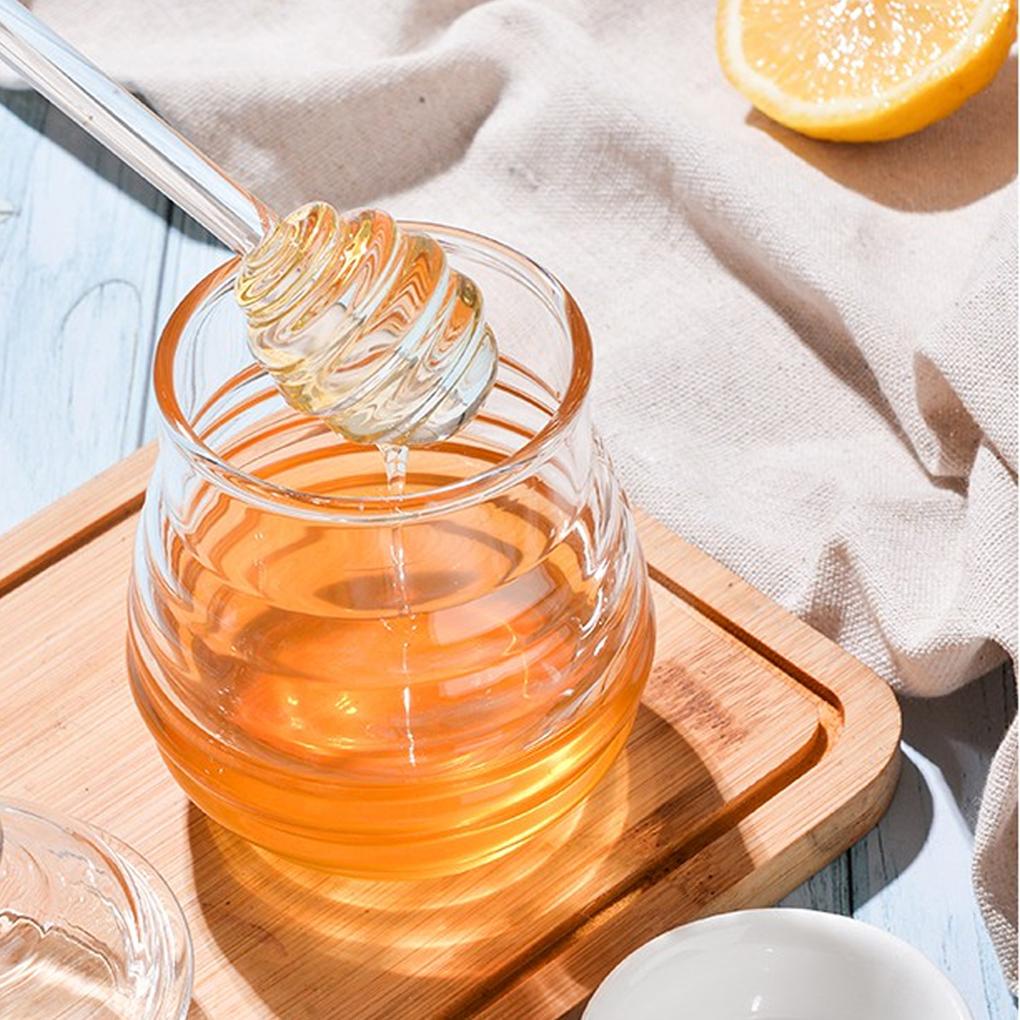 Pot Madu Transparan Dengan Honey Stir Bar Wadah Botol Madu Kecil