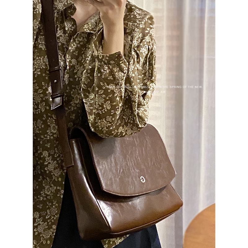 Suhao ceruk desain retro tas kapasitas besar wanita 2022 baru fashion komuter tote bag bahu messenger messenger bag