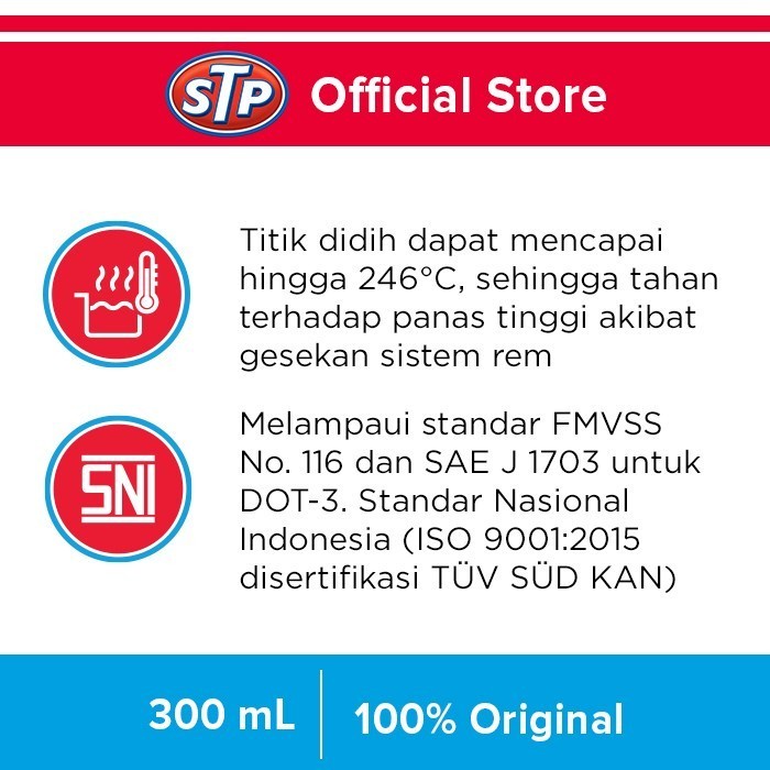 STP Brake Fluid (Cairan Minyak Rem) DOT 3 Mobil Motor 300 ml MERAH