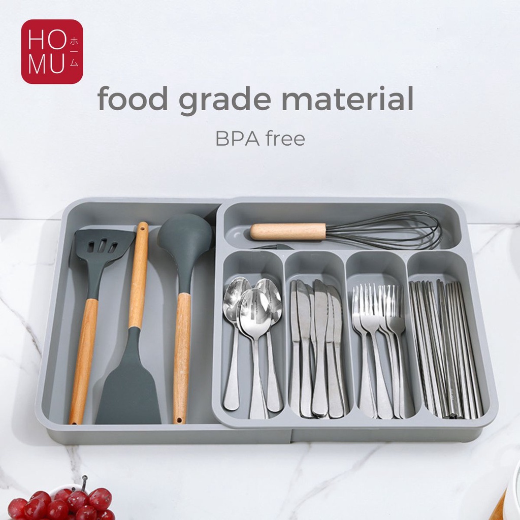 Jual HOMU SHUNO L DRAWER CUTLERY ORGANIZER UTENSILS STORAGE PENYIMPANAN