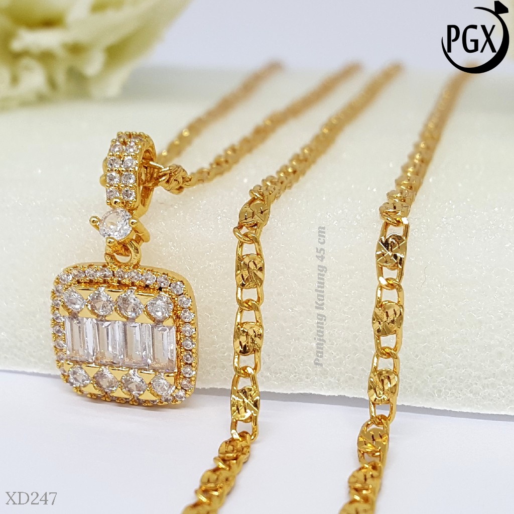 PGX Kalung Wanita Xuping Aksesoris Fashion Perhiasan Lapis Emas XD247