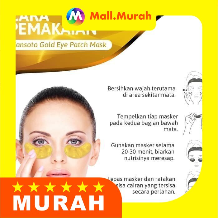 MALL.MURAH 1 PASANG COLLAGEN CRYSTAL EYE BAG MASK GOLD Masker Emas Kantong Mata Panda Anti Aging Wri
