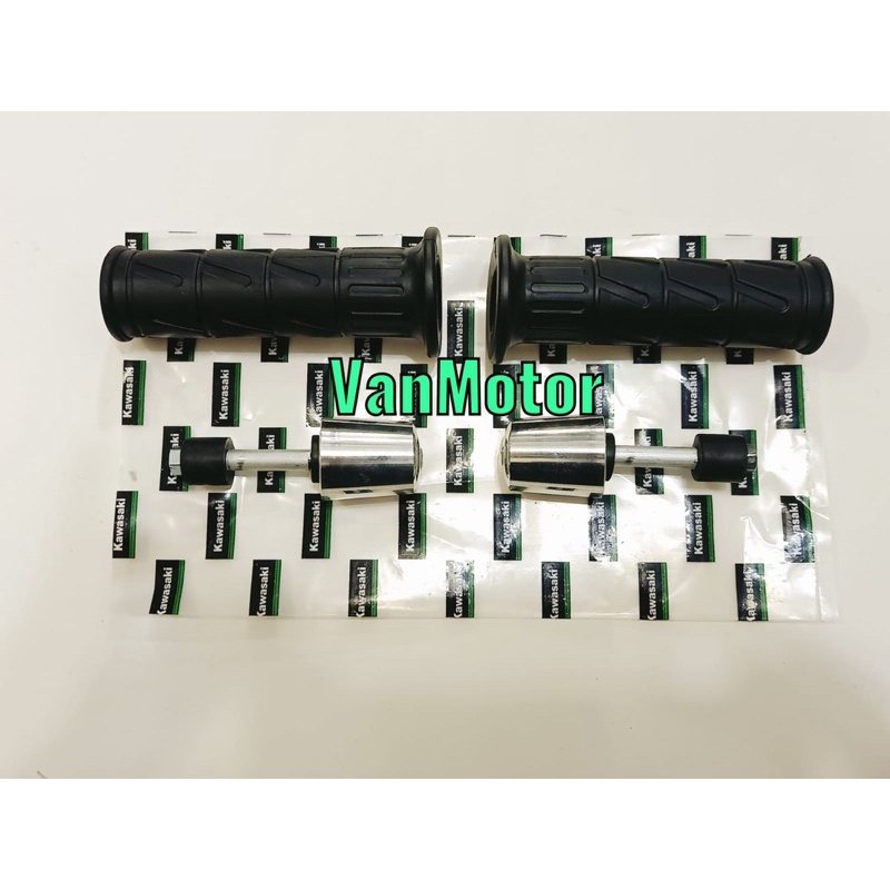 HANDGRIP GRIP KAZE KZ KAJE SET JALU STANG CHROME NINJA KAWASAKI 1SET KIRI KANAN