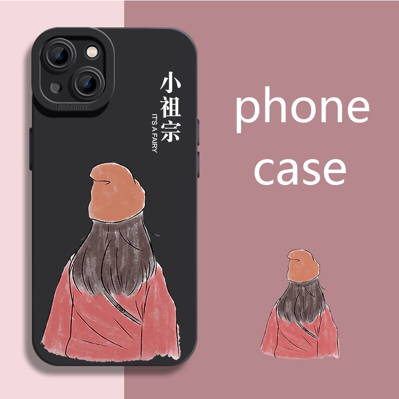 Casing Soft Case Silikon TPU Motif Gadis Kartun Untuk iPhone 13 / 12 / 14 Pro / X / XR / XS Max +