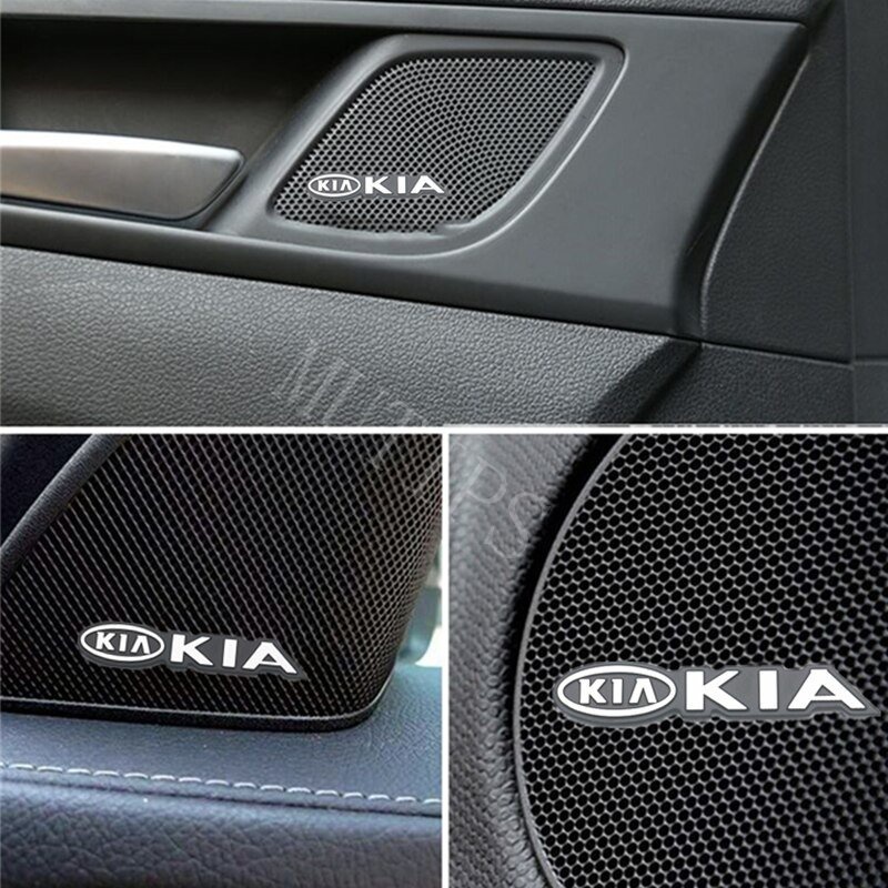 4 Pcs Stiker Mini Bahan Alloy Untuk Speaker Audio Mobil Rio K5 K3 Cerato Carnival Picanto Sorento