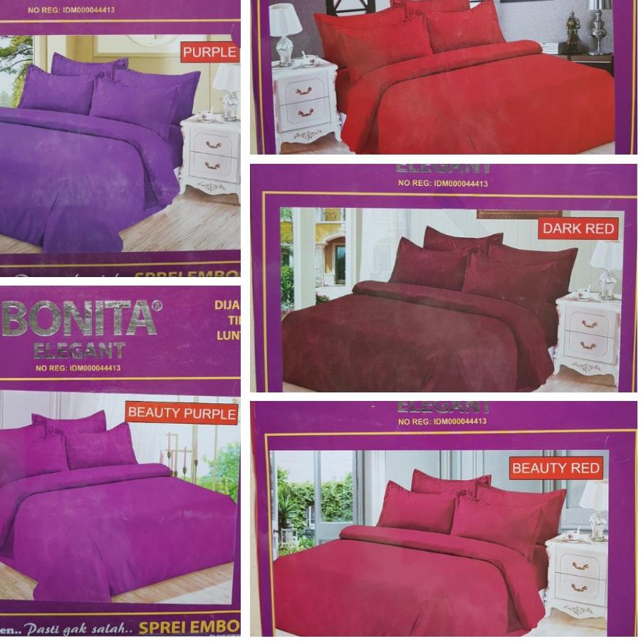 SALERC Bonita Embos Polos Sprei Bonita Ukuran King 180x200 Warna Lengkap|RA3