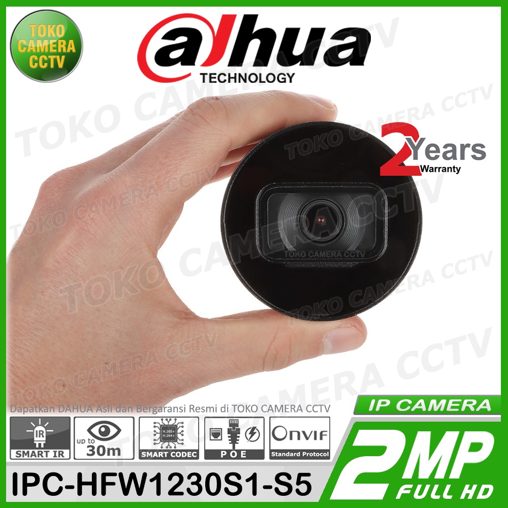 IP CAMERA 2MP DAHUA IPC-HFW1230S1-S5 IP KAMERA CCTV 1080P POE