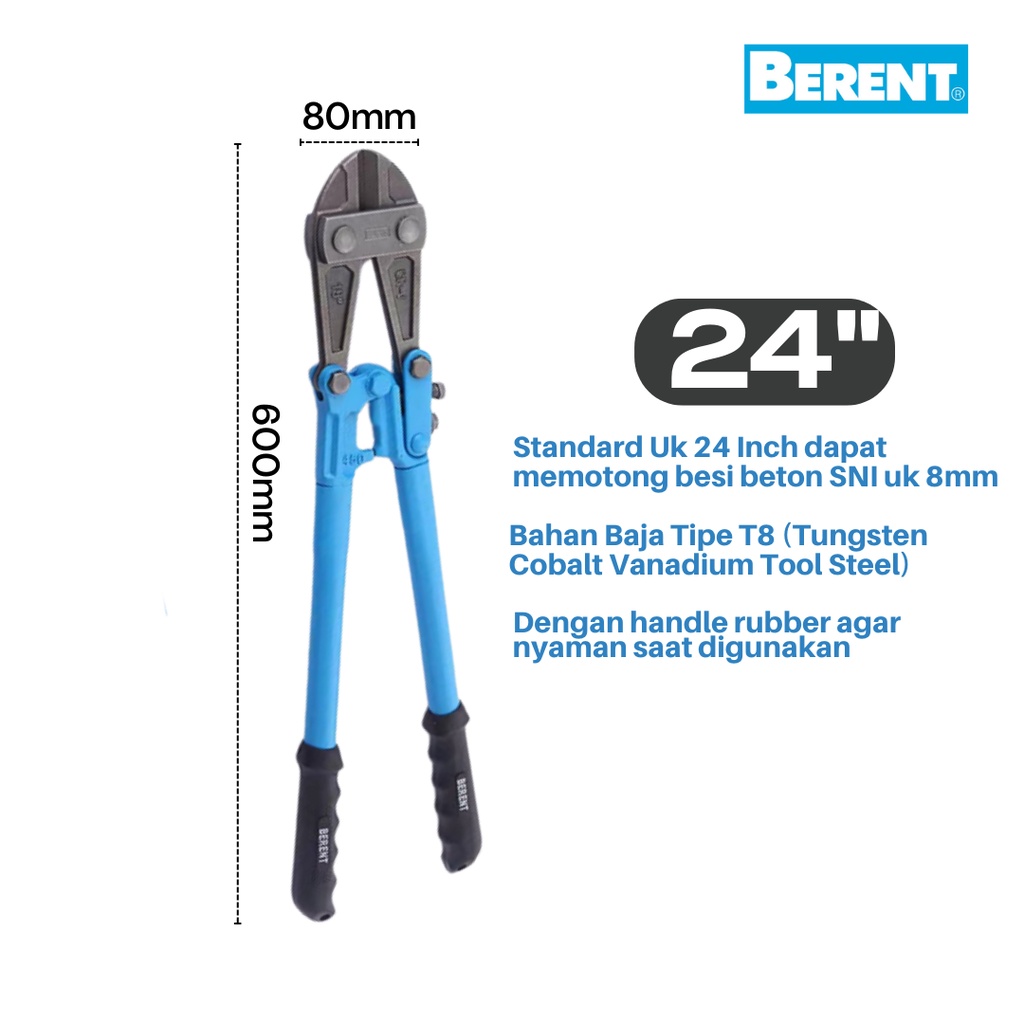 Gunting Beton / Bolt Cutter &quot;berent&quot; Uk 24 Inch (600mm) Untuk Besi Beton / Kawat / Rantai