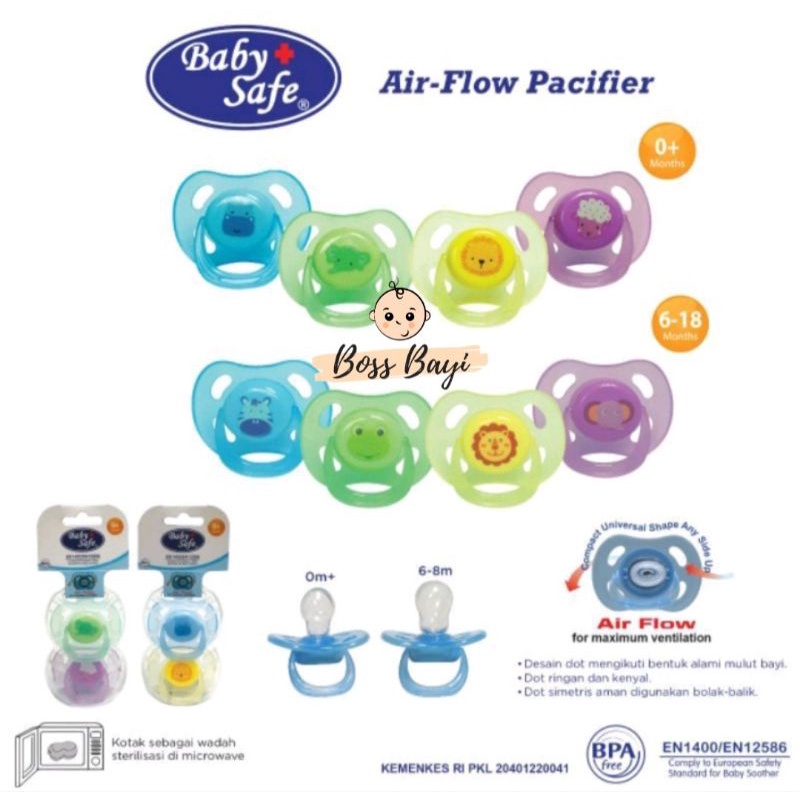 BABY SAFE - Air Flow Pacifier / Empeng Bayi  PC01S - PC02M - PC03S - PC04M