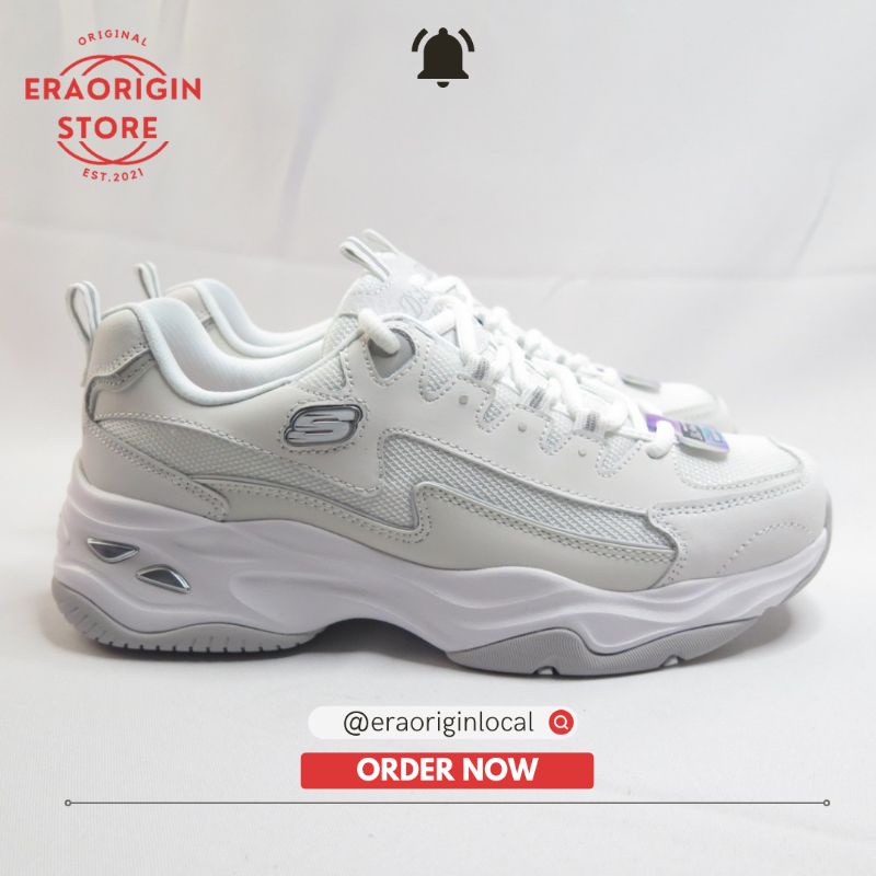 Sneakers Wanita Skechers D'Lites 4.0 White Original