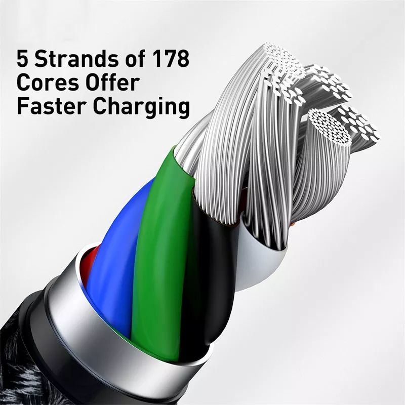 BASEUS Kabel USB C to Lightning iPhone 12 13 14 20W Fast Charging Braided Nylon + Aluminum Alloy cafule Metal