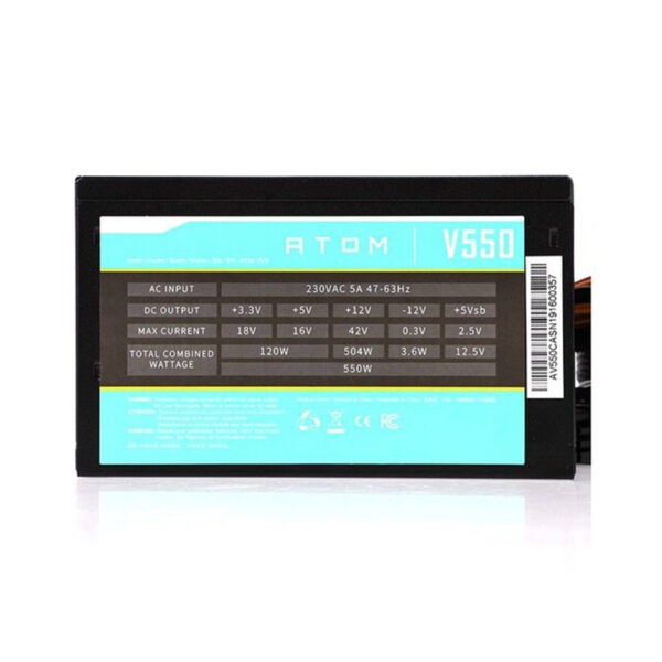 Antec ATOM 550W - V550 (Efficiency Up To 85%) - Most Valued Power