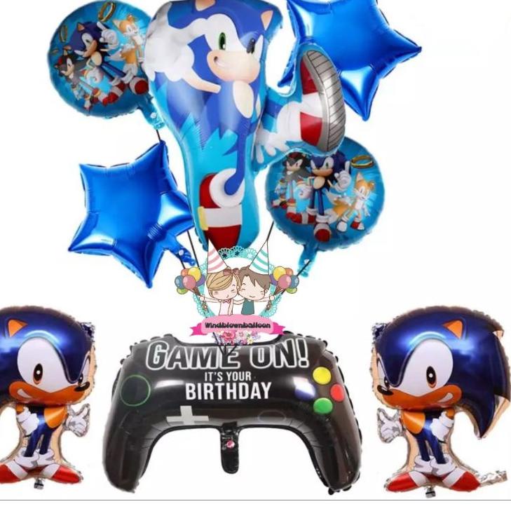 Garansi Langsung WINDBLOWN BALON KARAKTER SONIC SEGA KONSOL GAME PSP BIRTHDAY BOY / DEKOR ULTAH ANAK