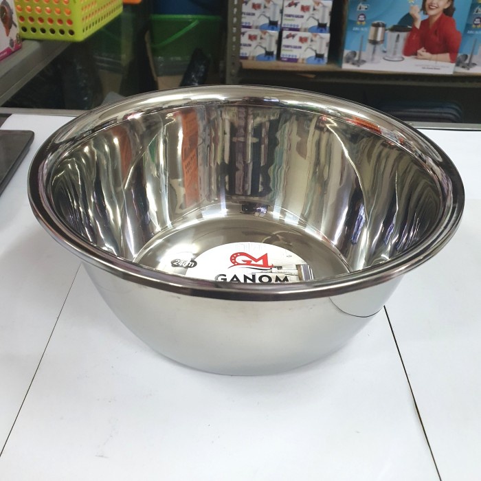 Baskom Ganom Stainless Steel 24cm Mangkok Korea Bowl Ware Cake