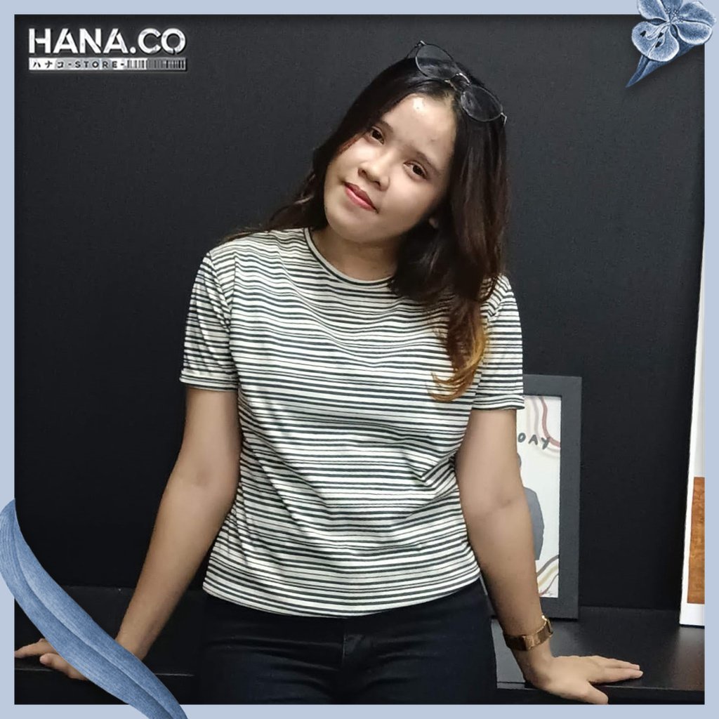 ATASAN WANITA KOREA | BAJU WANITA | KAOS WANITA | Casual Stripe