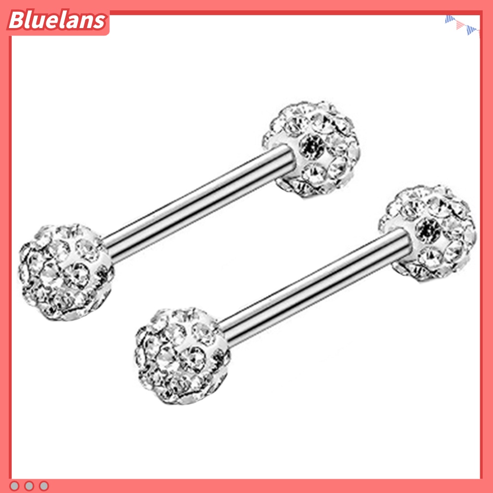 Bluelans Women Rhinestone Tongue Nose Nipple Ring Stud Earrings Body Piercing Jewelry