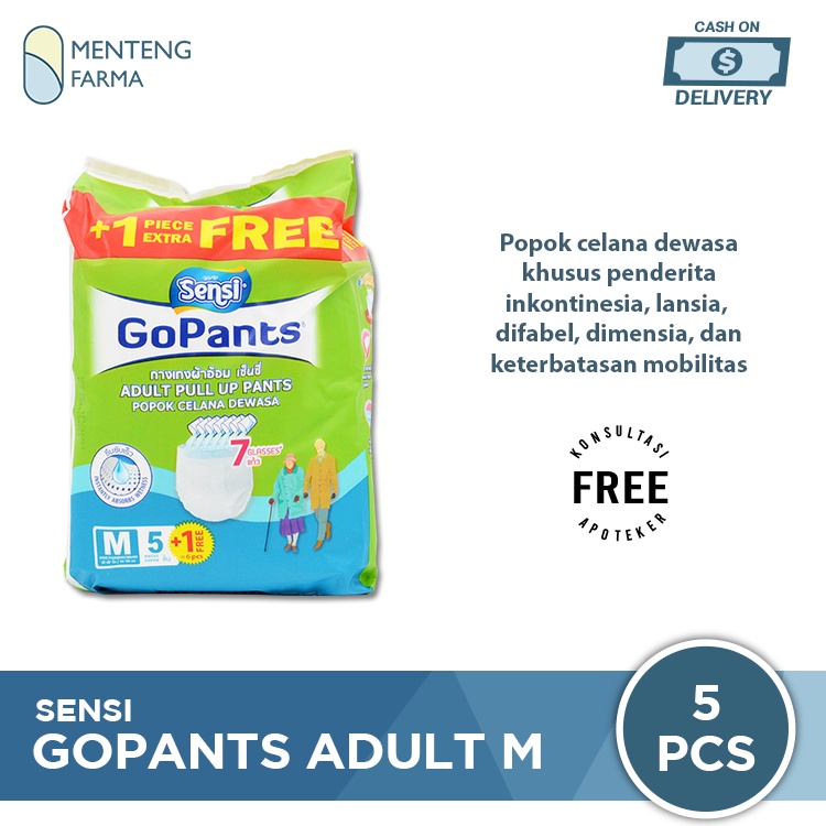 Sensi Gopants Adult M 5 Pcs - Popok Celana Dewasa Pull Up Anti Bocor