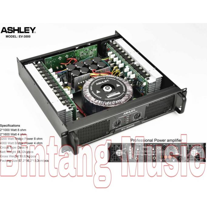 Power Ashley Ev3000 Original Amplifier Ashley Ev 3000 -