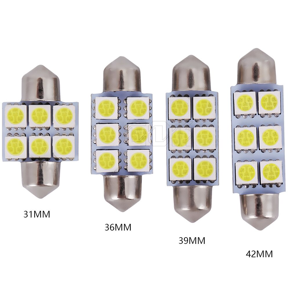 LAMPU LED KABIN PLAFON 6 SMD Titik 5050 PUTIH MOBIL INTERIOR 31MM 36MM