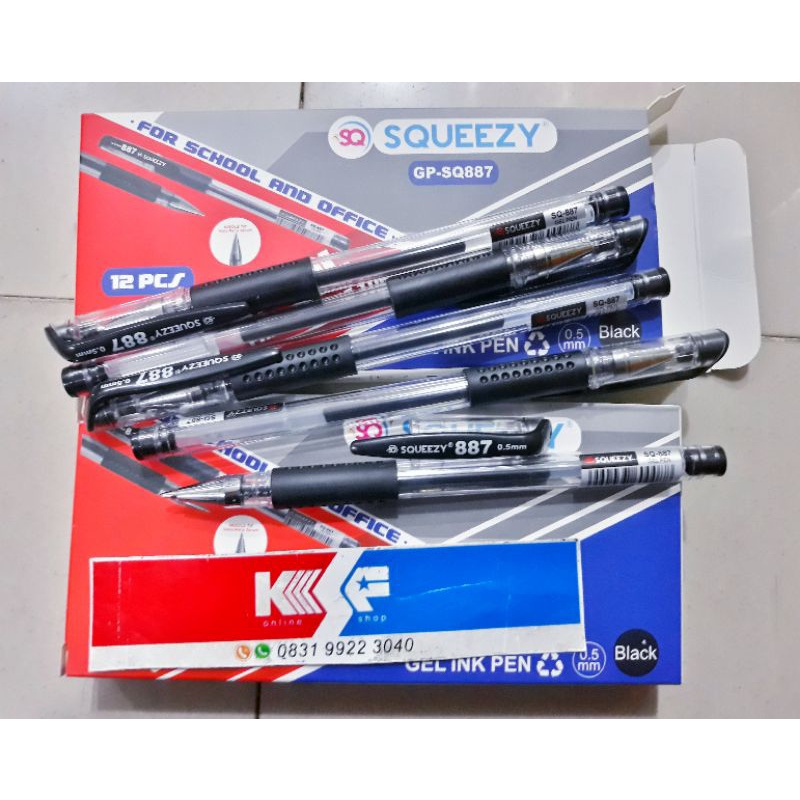

PENA GEL SQUEEZY GP-SG 887 PULPEN GEL PEN GEL 0.5mm ISI 12pcs