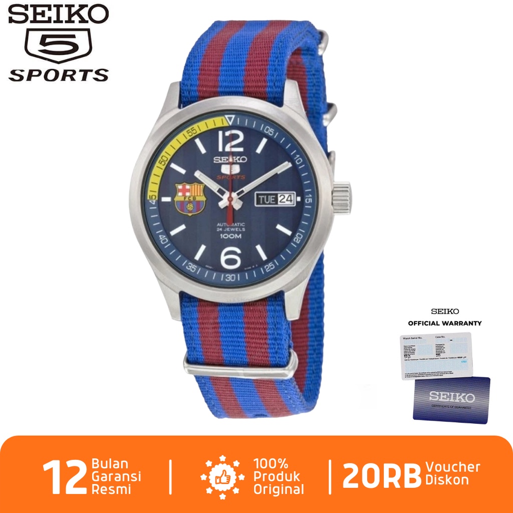 Seiko 5 Sports SRP303 Jam Tangan Pria Seiko Barcelona Automatic SRP303K1 Nylon Strap