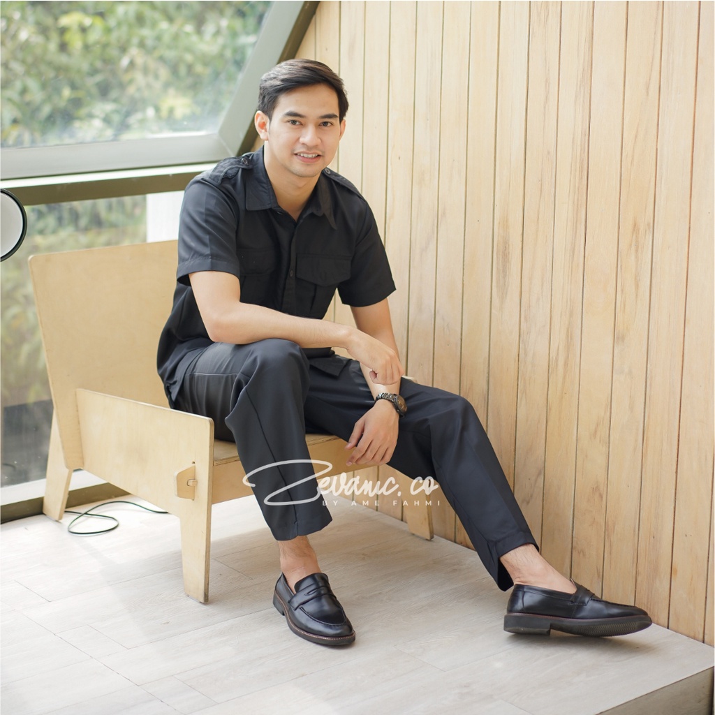 ZCO - Seragam Safari Tangan Pendek Setelan Security Pria Baju Seragam Satpam Size S M L XL XXL XXXL 