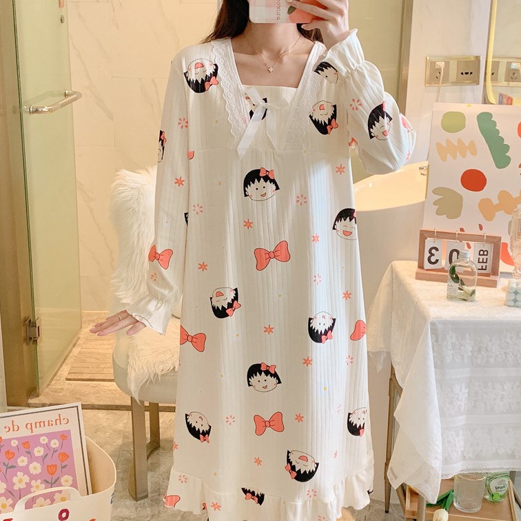 Baju Daster Renda Lengan Panjang Besar Wanita Baju Tidur Import Piyama Korea Lengan Panjang Fashion Impor Baju Rumah Santai Motif Karakter Bahan Adem Halus