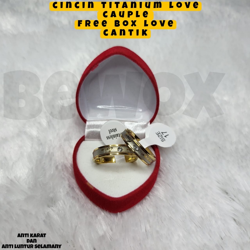 CINCIN TITANIUM FOREVER LOVE MATA SILVER GOLD CINCIN PRIA WANITA ANAK TUNANGAN COUPLE