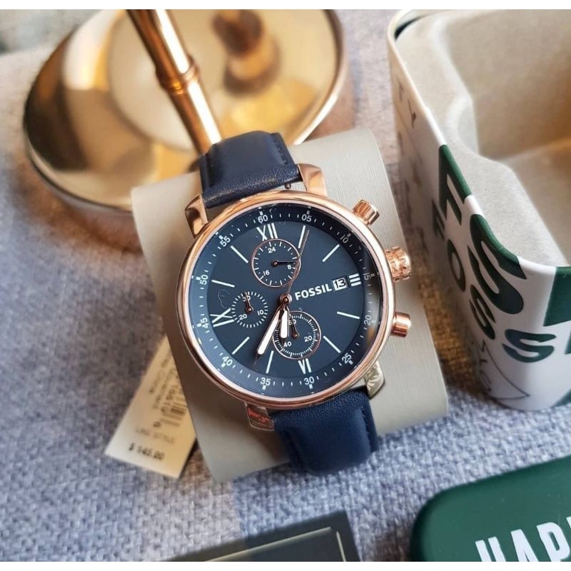 jam laki laki bq 1704 men's blue leather strap blue dial