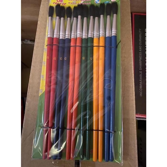 

Gilaa!!! Kuas Lukis Tritop/Kuas Gambar/Kuas Lukis Warna Warni 10 Inch Terbatas