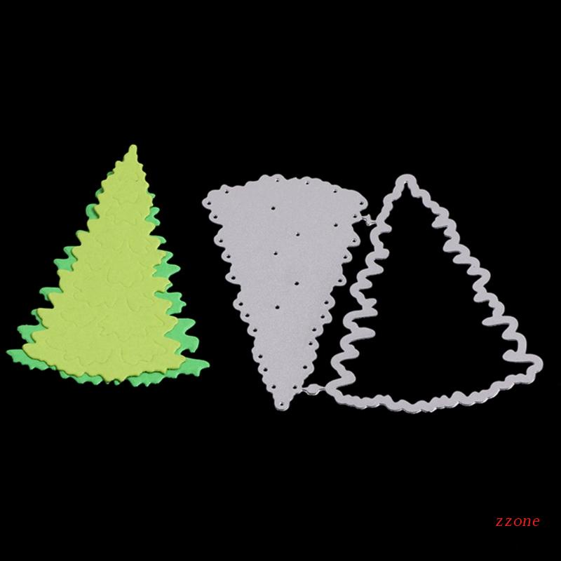 Cetakan Stensil Cutting Dies Motif Pohon Natal Bahan Metal Untuk Scrapbook / Craft DIY / Kartu