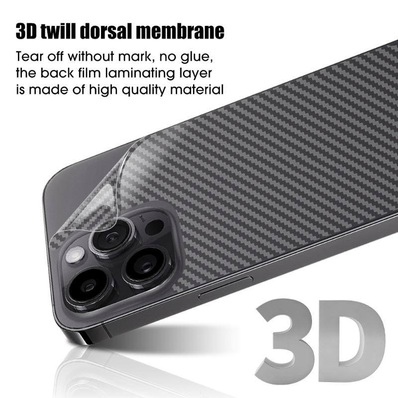 3d Carbon Fiber Matte Back Film Stiker Pelindung Tembus Anti Gores Kompatibel Untuk iPhone14/14Plus/14 Pro/14 Pro Max