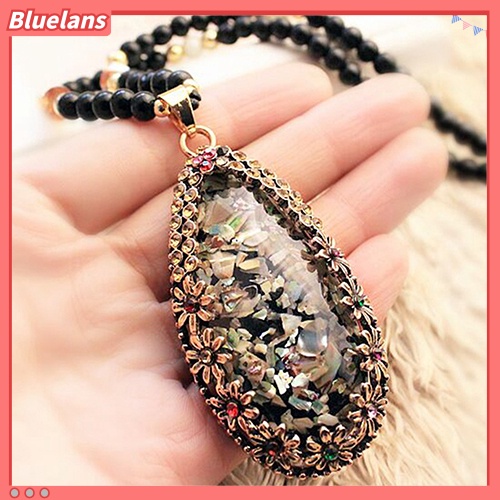 Bluelans Kalung Rantai Dengan Liontin Opal Imitasi Warna-Warni Untuk Hadiah