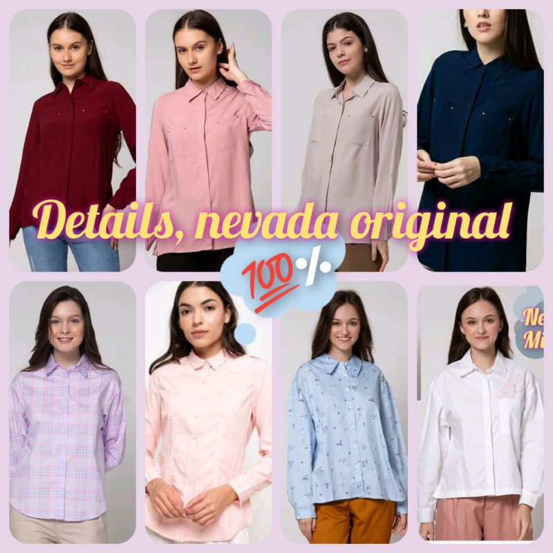 kemeja details , nevada lengan panjang original
