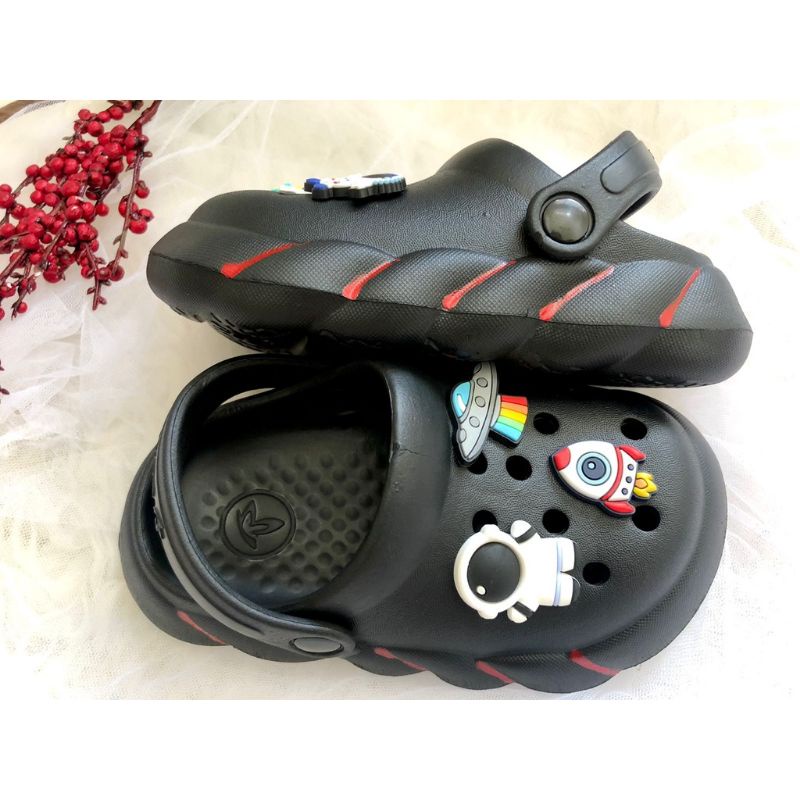 Sandal Baim anak laki laki tali belakang motif jibbitz sepatu sandal anak cowok kekinia morif astronot nyaman