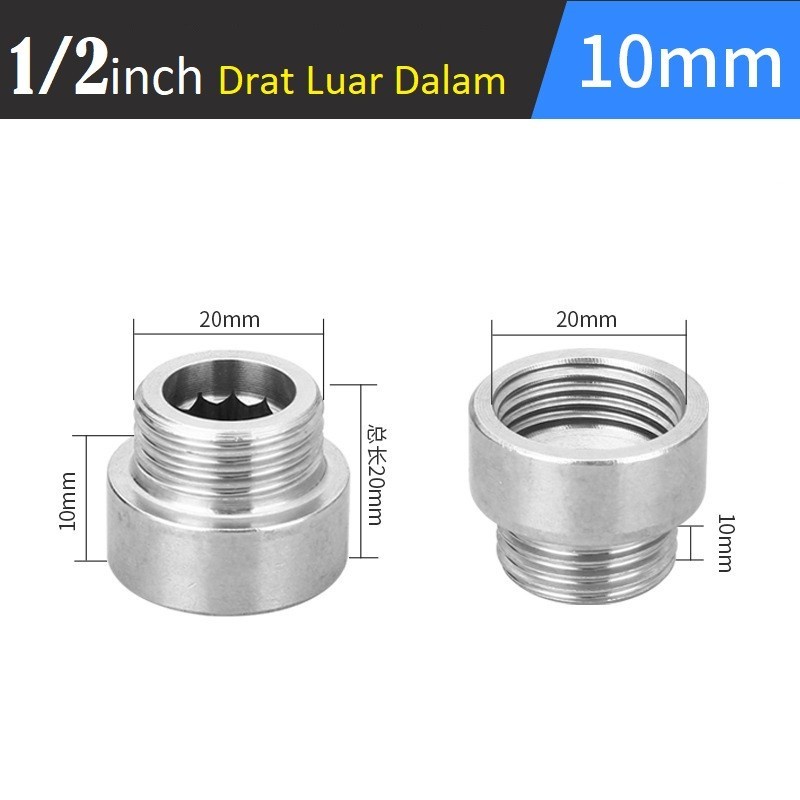 SOK NEPEL SOCK DRAT LUAR DALAM PIPA STAINLESS SAMBUNGAN ORIGINAL PREMIUM