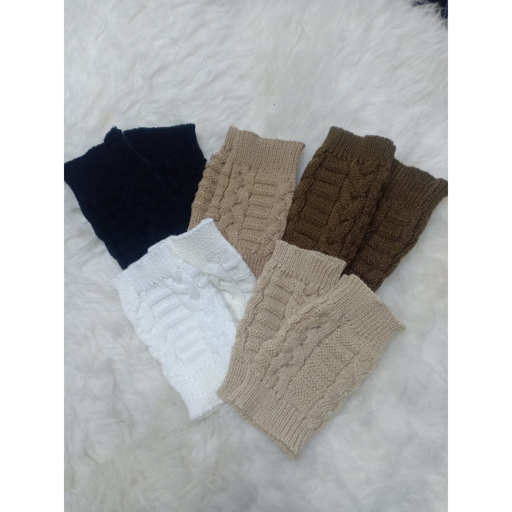 Sarung tangan Pendek Rajut fingerless knitted gloves [PREMIUM]