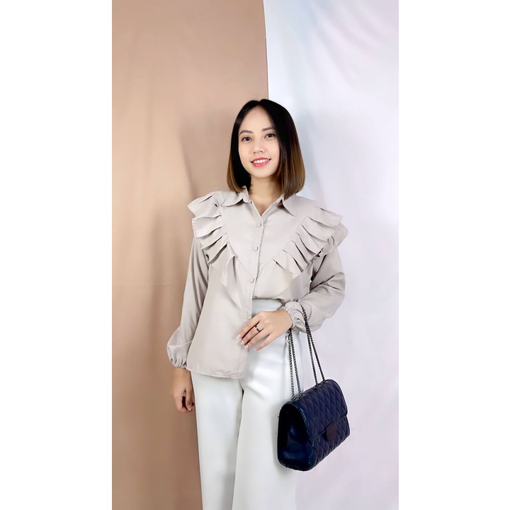 RX FASHION - LELANA TOP BLOUSE KATUN TWISTCONE / FIT TO XL / PREMIUM BLOUSE WANITA  / LEIKA BLOUSE / BLOUSE NANDA ATASAN WANITA KEKINIAN- NN