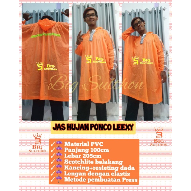 Ponco lengan jas hujan Lexi elmondo