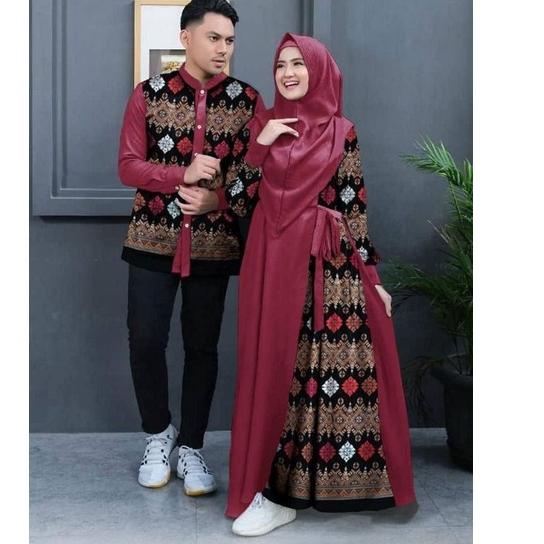 Terjangkau PAKAIAN WANITA PASANGAN MUSLIM COUPLE CP ARIRA / GAMIS PASANGAN KOMBINASI BATIK / GAMIS KAPEL / GAMIS PESTA / GAMIS PASANGAN LEBARAN / GAMIS BUSUI/ GAMIS KOMBINASI KATUN BATIK / GRATIS KRUDUNG BERGO / BAJU KAPEL 3IN1 ,,