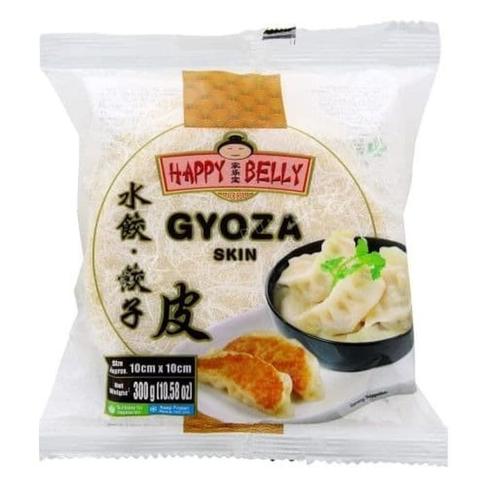 FROZEN GYOZA SKIN HAPPY BELLY 300GR KULIT SIOMAY DUMPLING HALAL